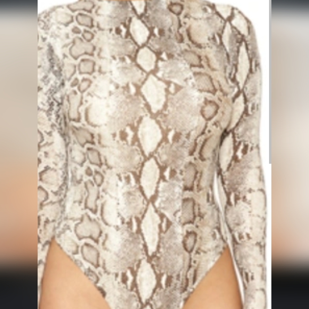 Snakeskin Print Bodysuit by naked wardrobe size 1X